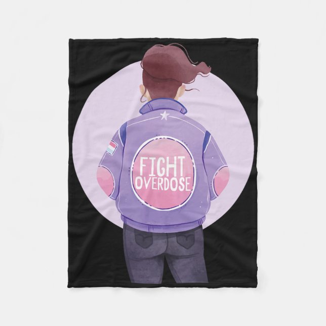 Manta Polar Mujer frente a sobredosis de Cinta púrpura Aviso d (Anverso)