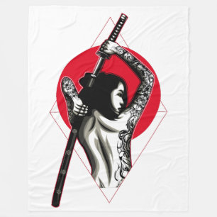 Manta Polar Mujer guerrera japonesa
