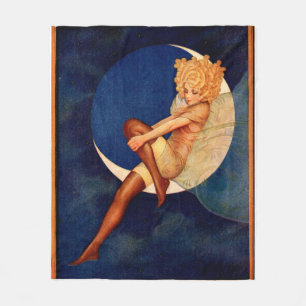 Manta Polar Mujer hermosa en la luna en un anuncio de medias d