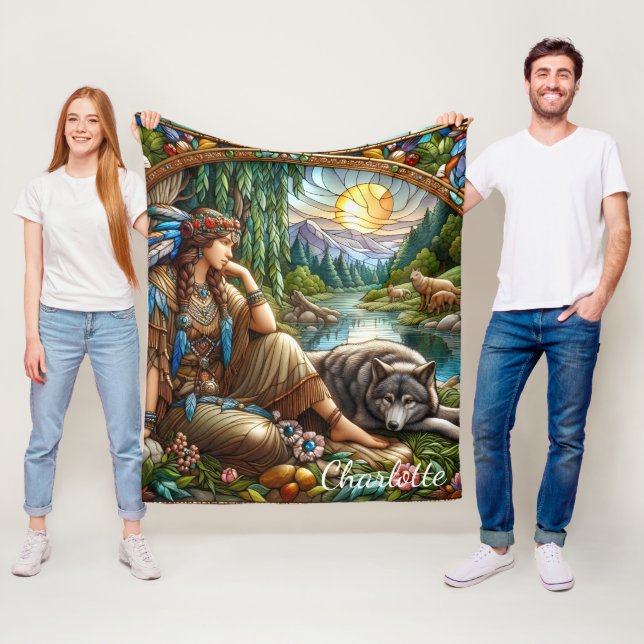 Manta Polar Mujer indígena que descansa pacíficamente con un l (In situ)