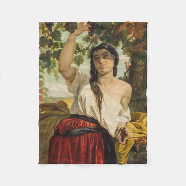 Manta Polar Mujer italiana recogiendo uvas (cosecha de verano) (Anverso)