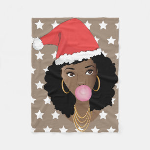 Manta Polar Mujer negra, Sombrero de Santa Rojo, Bubblegum, es