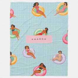Manta Polar Mujeres de verano personalizadas relajándose en lo