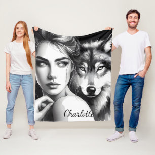 Manta Polar Mujeres nativas se unen con lobo noble