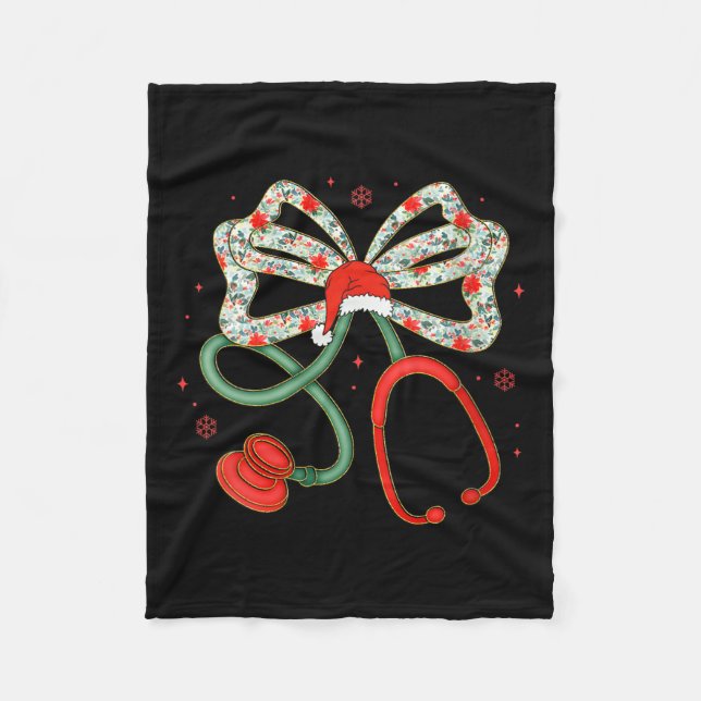 Manta Polar Mujeres Stethoscope Navidades Enfermeras Trabajado (Anverso)