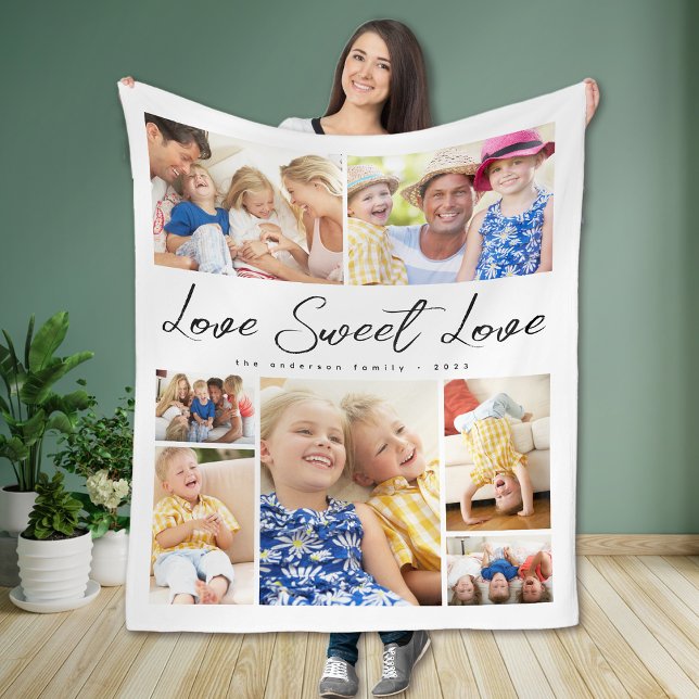 Manta Polar MultiCollage de fotos Amor Dulce Amor Familia (Subido por el creador)