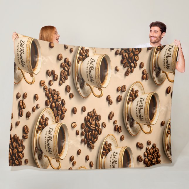 Manta Polar Munchy coffee beans, premium fleece blanket (In situ)