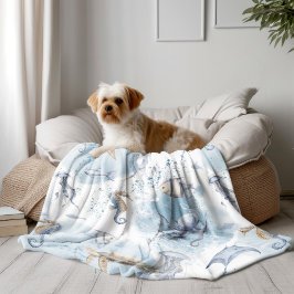 Manta Polar Mundo submarino caprichoso - Patrón de criaturas m