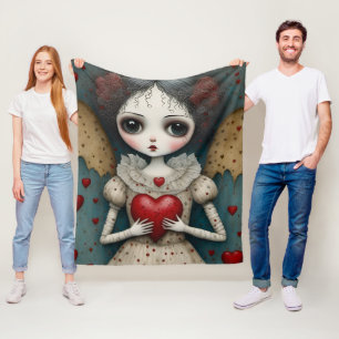 Manta Polar Muñeca adorable gótica del día de San Valentín