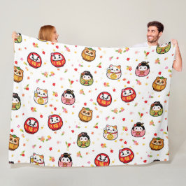 Manta Polar muñecas japonesas Kawaii Daruma Kokeshi