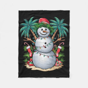 Manta Polar Muñeco de Nieve Navidad En Julio Palma Veraniega T