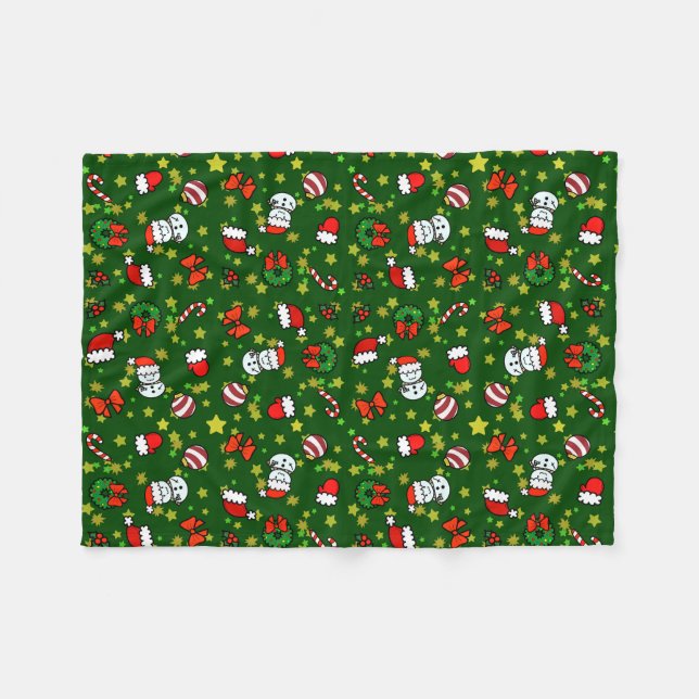 Manta Polar Muñeco de nieve navideño (Frente (Horizontal))