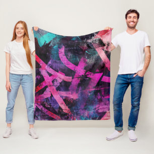 Manta Polar Mural callejero con gotas superpuestas y color urb