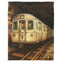 Mural Fleece Blanket del Graffiti del tren del met