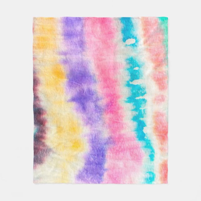 Manta Polar Muro Sucio Índigo. Tye Bohemian. Splash amarillo (Anverso)