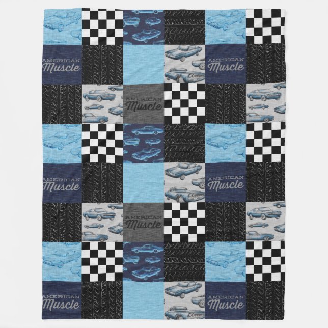 Manta Polar Músculo americano Carro Fleece Blanket - Azul (Anverso)