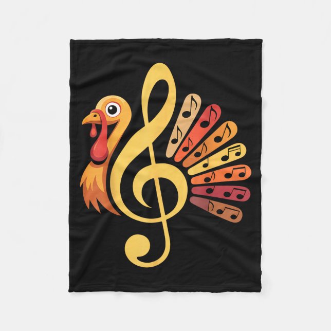 Manta Polar Music Note Symbol Turkey Teacher Fall Thanksgiving (Anverso)