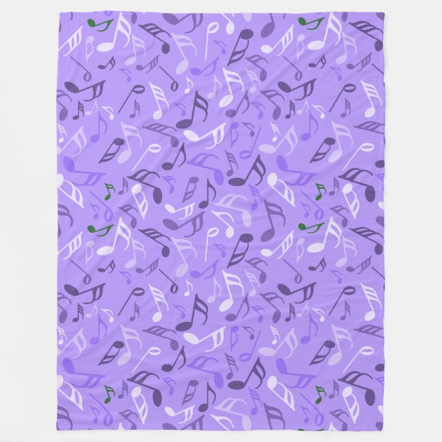 Manta Polar Music Notes Purple (Anverso)