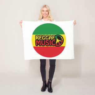 Manta Polar Música de reggae, arte de reggae con símbolo de pa