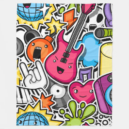 Manta Polar Música neón retro temática