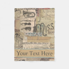 Manta Polar música vintage Nota violín de guitarra tuba Tema m