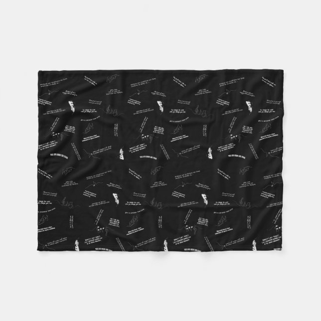 Manta Polar Musical Theater Inspirational Quotes Black & White (Frente (Horizontal))