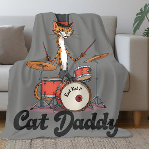 Manta Polar Músico de Jazz Batería Cat Daddy Papá de Gatos
