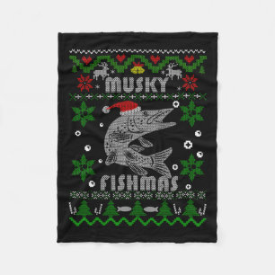 Manta Polar Muskie Angler Fishmas Musky Fishing Regalos Ugly C