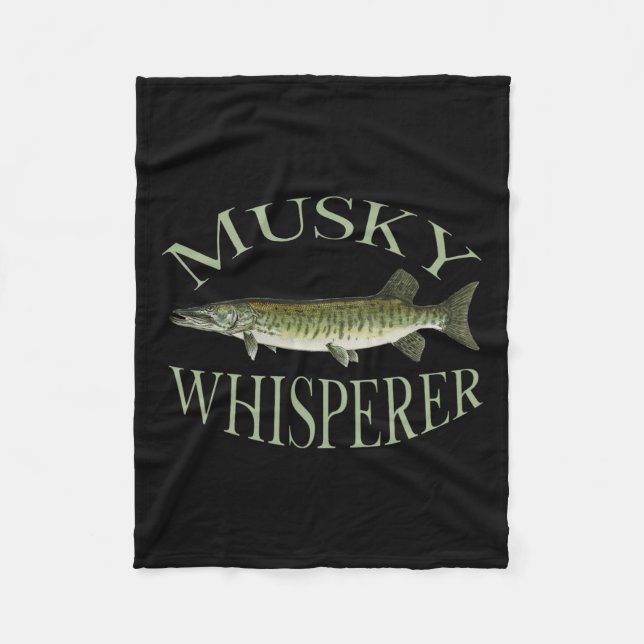 Manta Polar Musky Muskellune Ilustracion de pescado (Anverso)