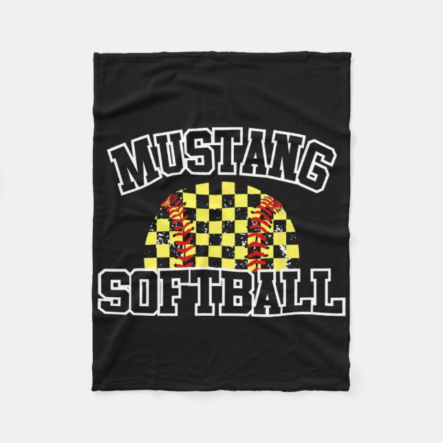 Manta Polar Mustangs Softll Mom Mustangs School Spirit Sports  (Anverso)