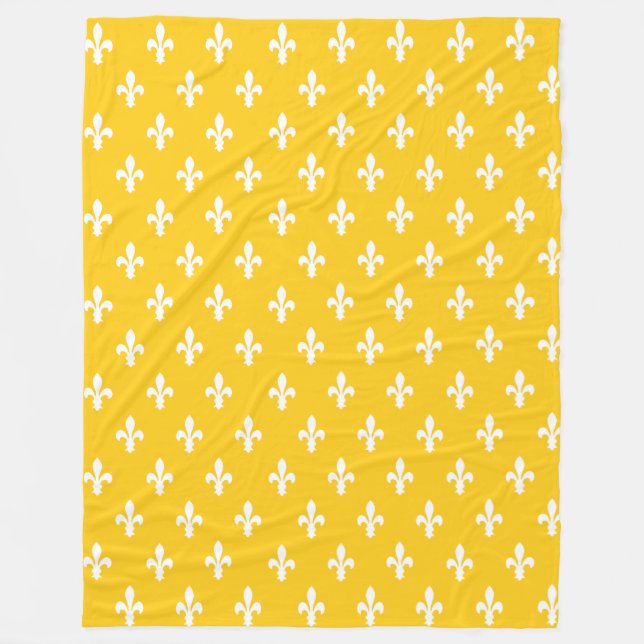 Manta Polar Mustard Victorian Fleur de Lys (Anverso)