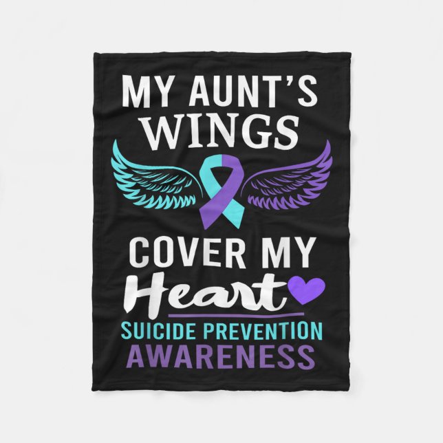 Manta Polar My Aunt's Wings Cover Heart Suicide Awareness Ribb (Anverso)