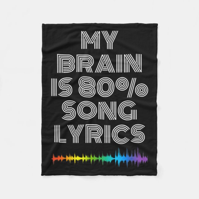 Manta Polar My Brain Is 80% Song Lyrics Funny Music Lover  (Anverso)