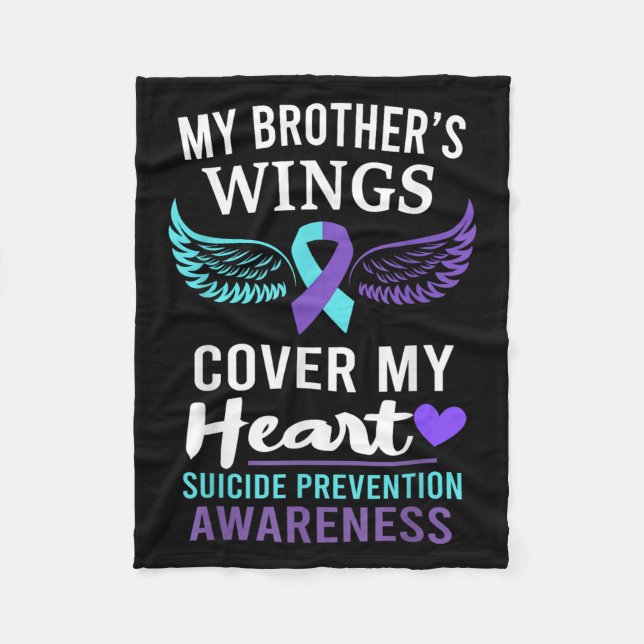 Manta Polar My Brother's Wings Cover Heart Suicide Awareness R (Anverso)