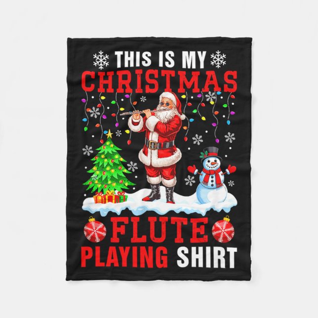 Manta Polar My Christmas Flute Playing Shirt Santa Instrumenta (Anverso)