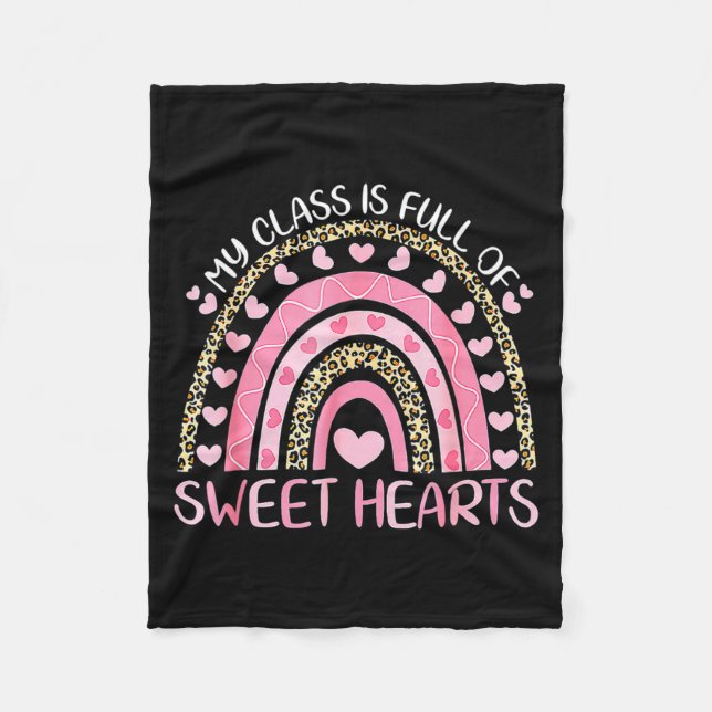 Manta Polar My Cl Is Full Of Sweethearts Rainbow Valentines  (Anverso)