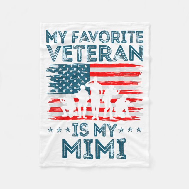Manta Polar My Favorite Veteran Is My Mimi American Flag Veter (Anverso)