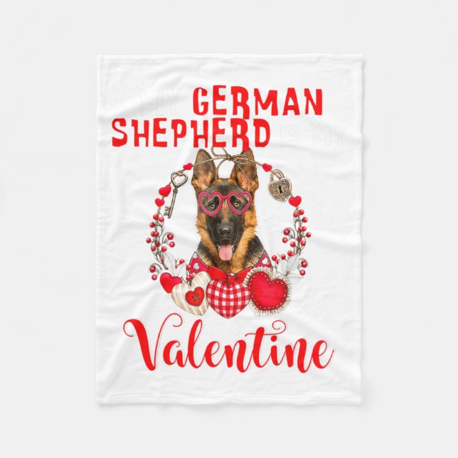 Manta Polar My German Shepherd Is My Valentine Funny Dog Lover (Anverso)