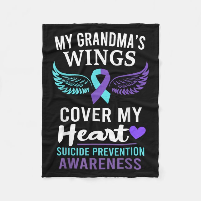 Manta Polar My Grandma's Wings Cover Heart Suicide Awareness R (Anverso)