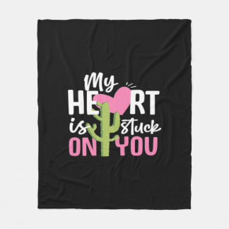 Manta Polar My Heart Is Stuck On You Cactus Heartfelt Design 