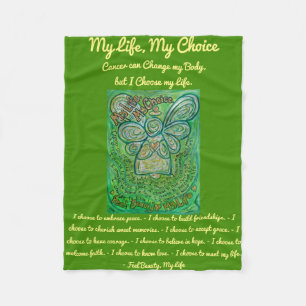 Manta Polar My Life Choice Cancer Angel Chemo Fleece Blanket