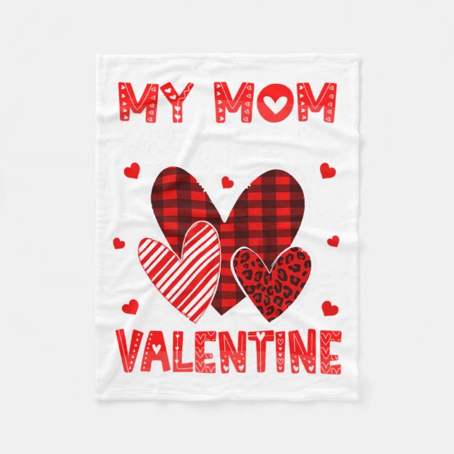 Manta Polar My Mommy Is My Valentine Heart Kid Boys Girls Vale (Anverso)