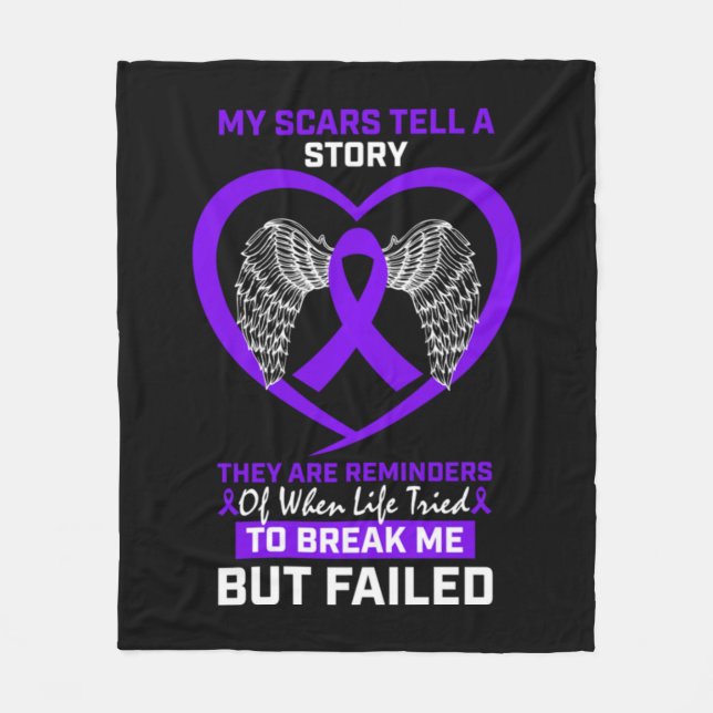 Manta Polar My Scars Tell A Story Purple Hodgkin's Lymphoma Aw (Anverso)