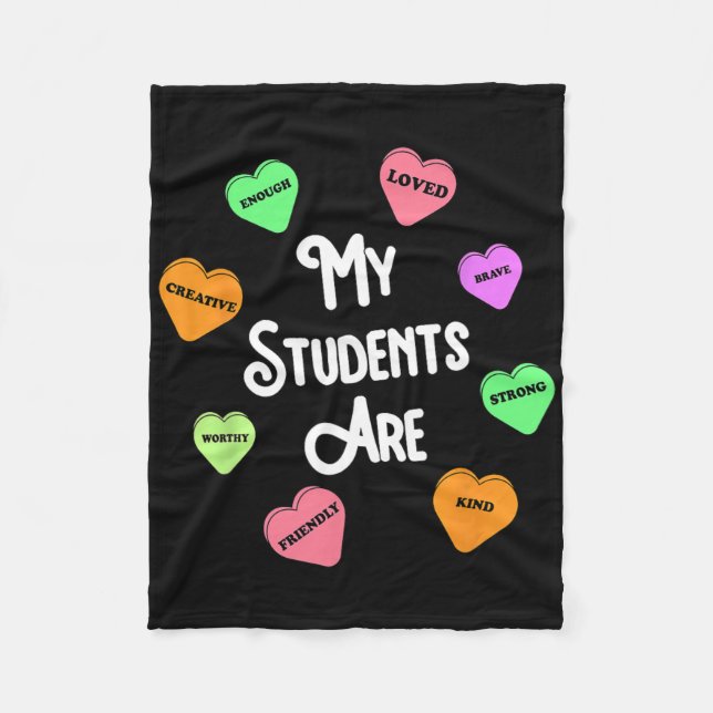 Manta Polar My Students Are Teacher Valentines Day Candy Heart (Anverso)