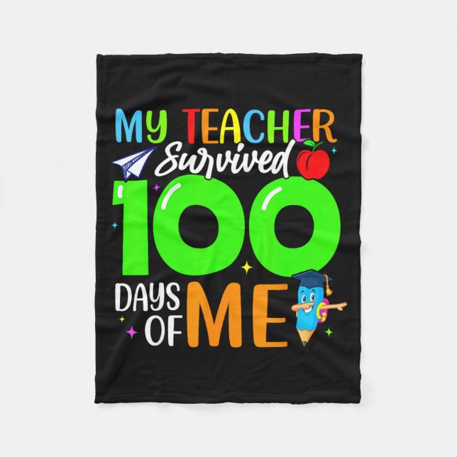 Manta Polar My Teacher Survived 100 Days Of Me For Students Ki (Anverso)