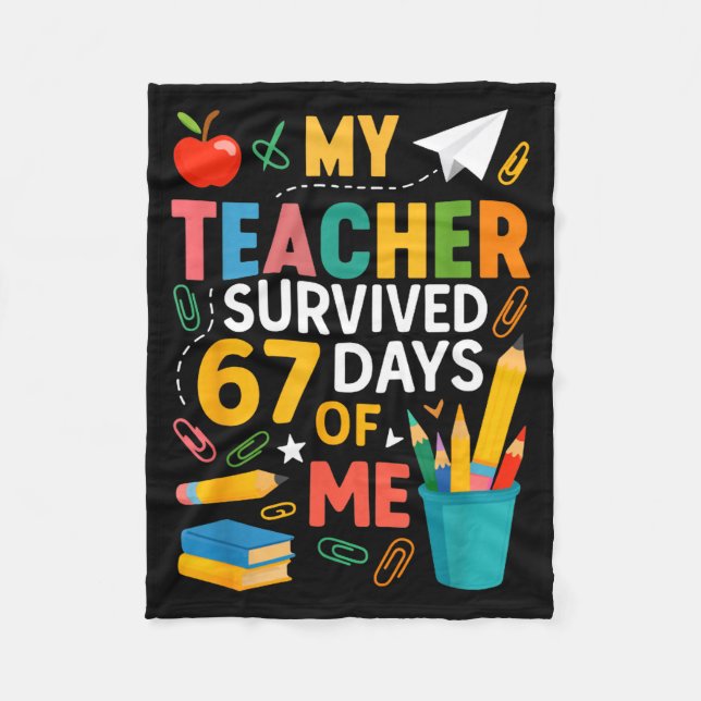 Manta Polar My Teacher Survived 67 Days Of School Funny 6-7 67 (Anverso)