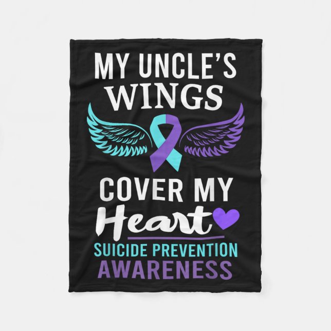 Manta Polar My Uncle's Wings Cover Heart Suicide Awareness Rib (Anverso)