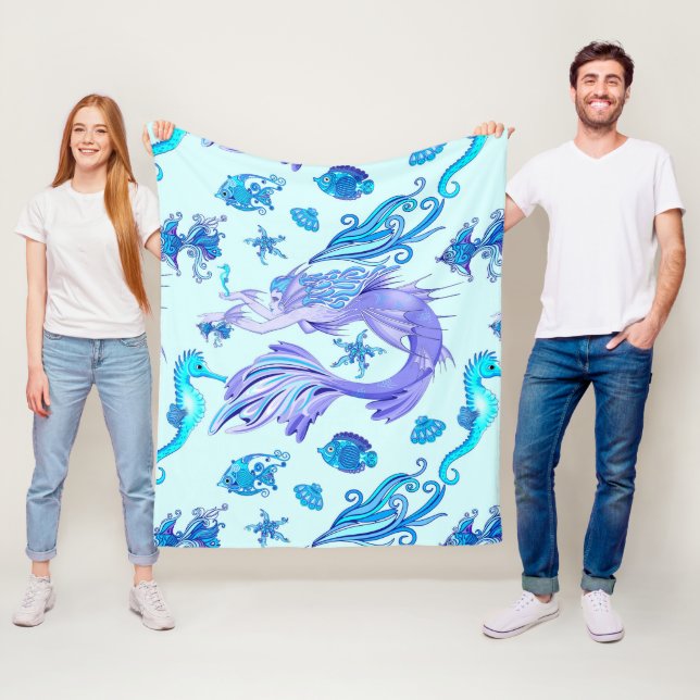 Manta Polar Mystic Mermaid Fairy Purple Creple Ceramic Tile (In situ)