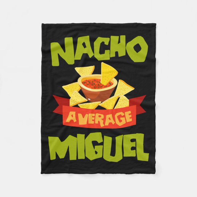 Manta Polar Nacho Average Miguel Divertido Cumpleaños Personal (Anverso)