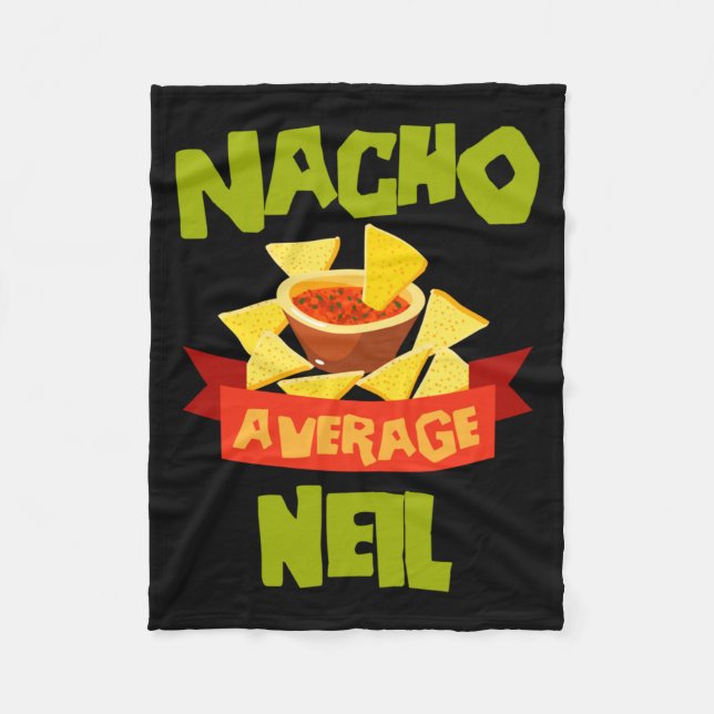 Manta Polar Nacho Average Neil Cumpleaños Divertido Personaliz (Anverso)